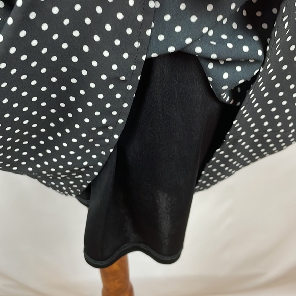 Express Black w/White Polka Dot Blousy Halter Dress w/Keyholes - Size Small - Picture 13 of 16